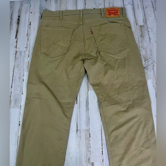 Levis 502 Pants Jeans Men 38x31 Denim Stretch Tan Straight - Picture 9 of 10